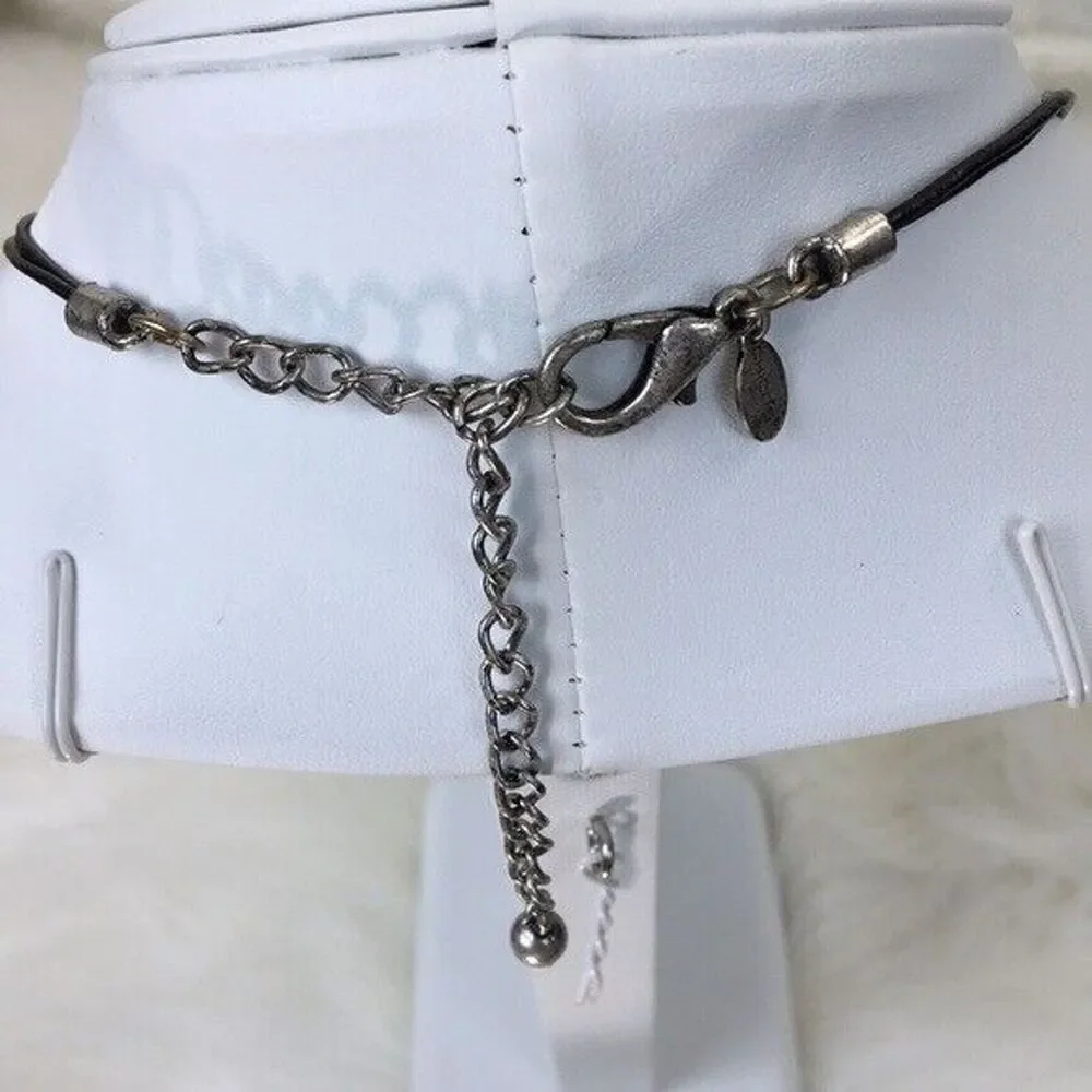 Chicos Necklace Funky Geometric Mixed Metal Hammered Articulated Statement Artsy